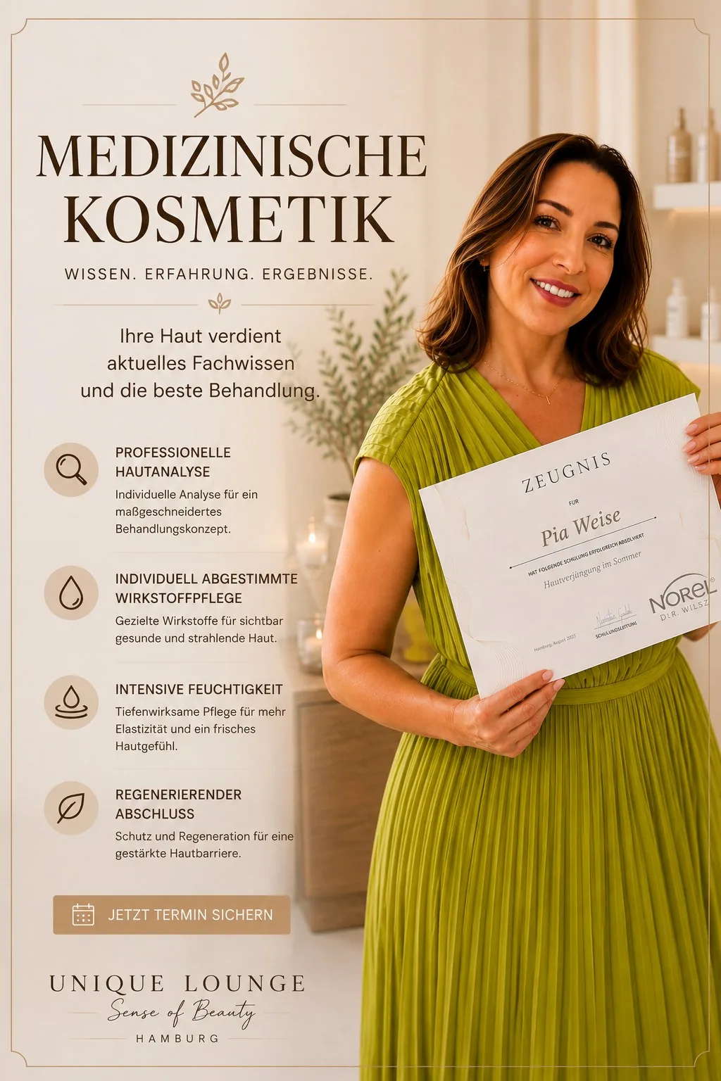 Medizinische Kosmetik Skin Renewal – Pia Weise, Unique Lounge Hamburg-Eppendorf